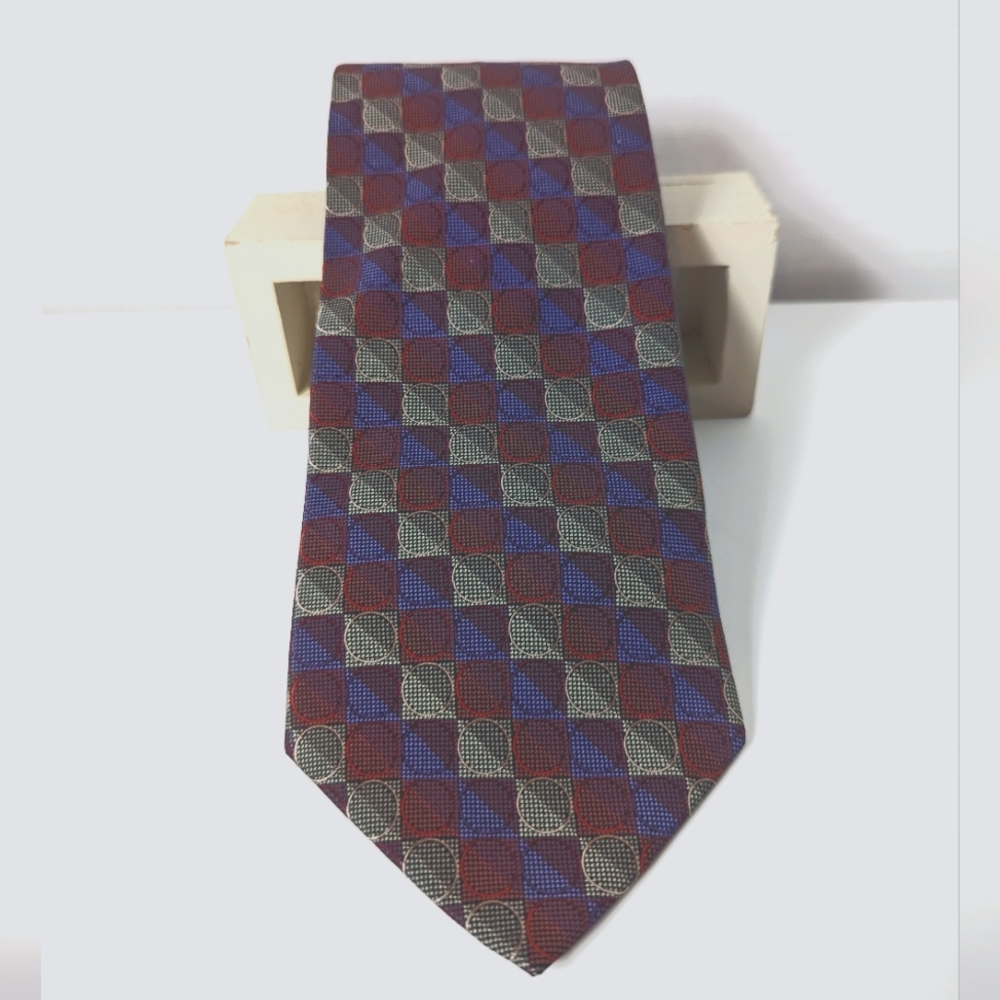 DKNY Mens Multi Color 100% Silk Neck Tie